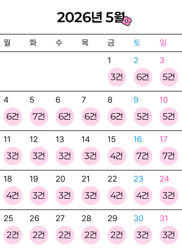월간 축제 캘린더 2026년 5월
